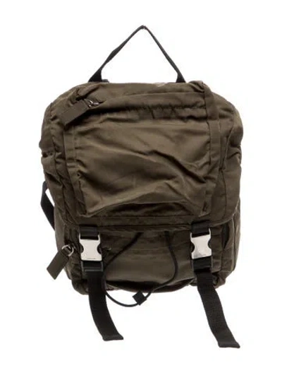 Pre-owned Prada Tessuto Nylon Backpack In Green