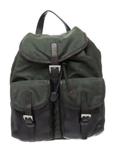 Pre-owned Prada Tessuto Nylon Backpack In Green