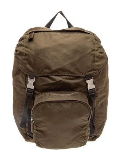 Pre-owned Prada Tessuto Nylon Backpack In Green