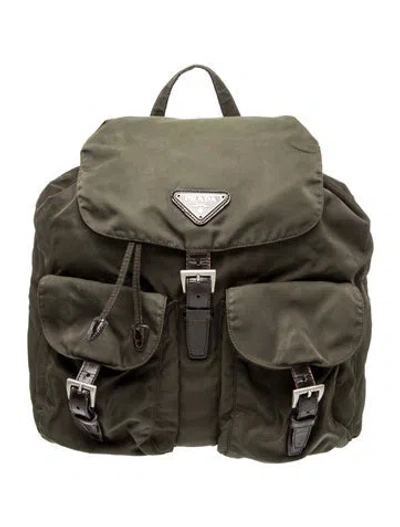 Pre-owned Prada Tessuto Nylon Backpack In Green
