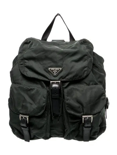 Pre-owned Prada Tessuto Nylon Backpack In Green