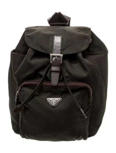 Pre-owned Prada Tessuto Nylon Backpack In Green