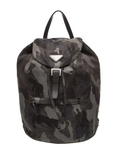 Pre-owned Prada Tessuto Nylon Backpack In Green