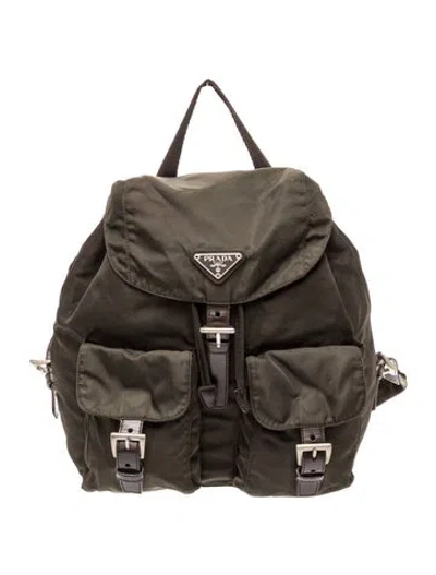 Pre-owned Prada Tessuto Nylon Backpack In Green