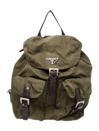 Pre-owned Prada Tessuto Nylon Backpack In Green