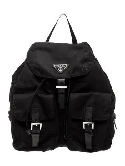 Pre-owned Prada Tessuto Nylon Backpack Medium In Black
