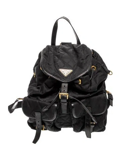 Pre-owned Prada Tessuto Nylon Backpack Medium In Black
