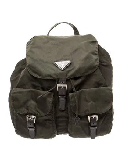 Pre-owned Prada Tessuto Nylon Backpack Medium In Brown