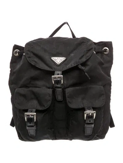 Pre-owned Prada Tessuto Nylon Backpack Mini In Black