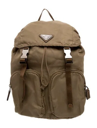 Pre-owned Prada Tessuto Nylon Backpack Mini In Neutral