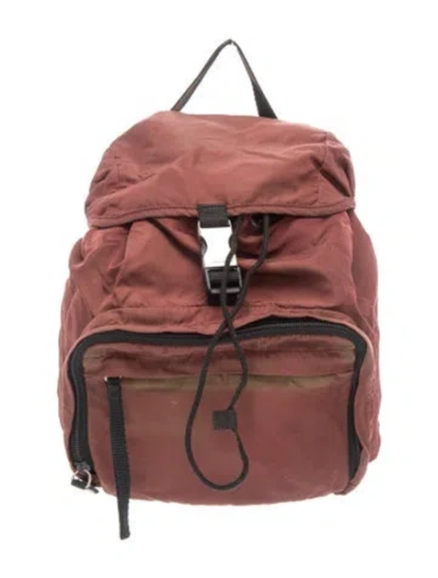 Pre-owned Prada Tessuto Nylon Backpack Mini Vintage In Burgundy