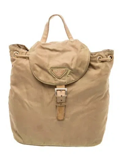 Pre-owned Prada Tessuto Nylon Backpack In Neutral