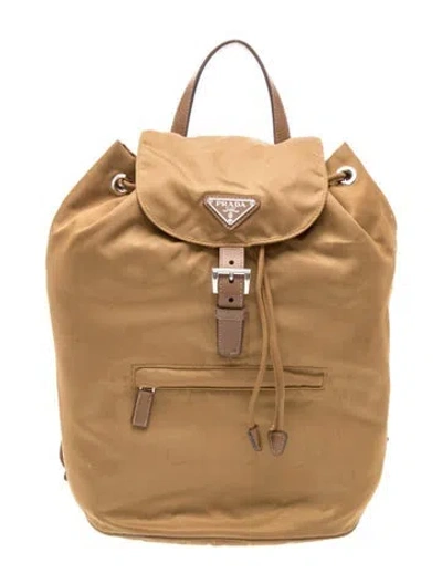Pre-owned Prada Tessuto Nylon Backpack In Neutral