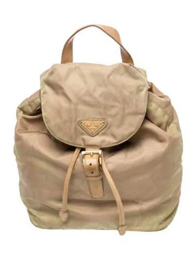 Pre-owned Prada Tessuto Nylon Backpack In Neutrals