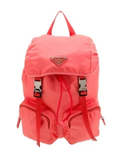 Pre-owned Prada Tessuto Nylon Backpack In Orange