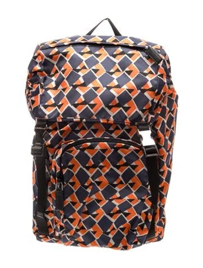 Pre-owned Prada Tessuto Nylon Backpack In Orange