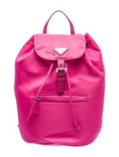 Pre-owned Prada Tessuto Nylon Backpack In Pink