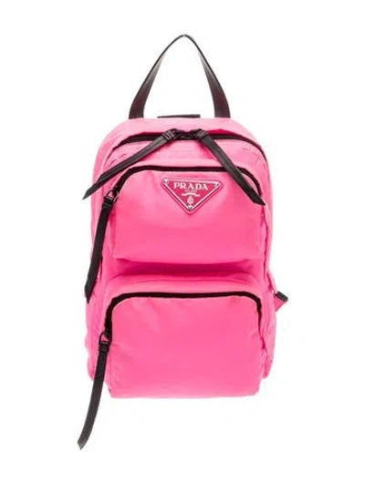 Pre-owned Prada Tessuto Nylon Backpack In Pink