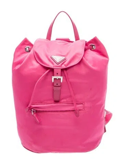 Pre-owned Prada Tessuto Nylon Backpack In Pink