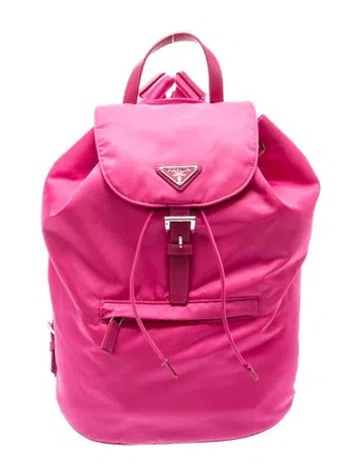 Pre-owned Prada Tessuto Nylon Backpack In Pink
