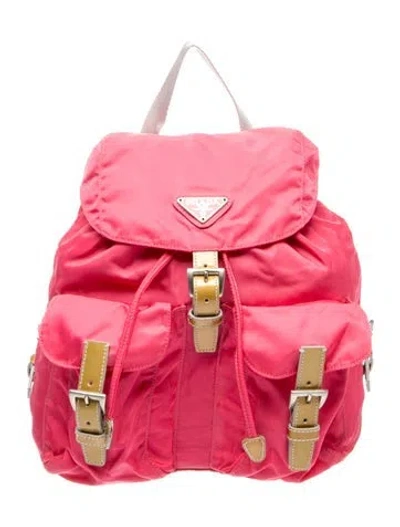 Pre-owned Prada Tessuto Nylon Backpack In Pink