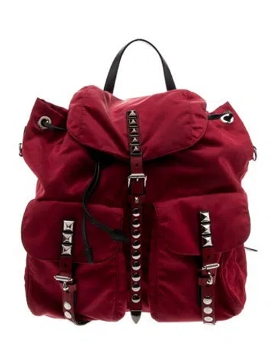 Pre-owned Prada Tessuto Nylon Backpack In Red