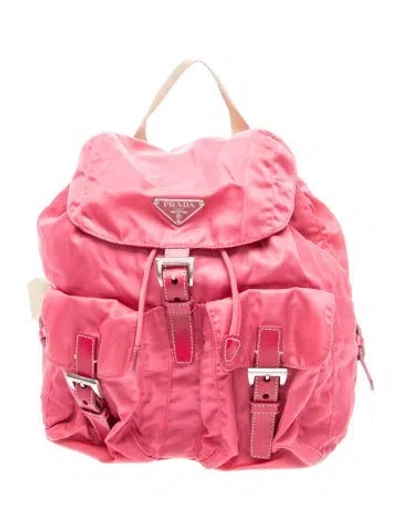 Pre-owned Prada Tessuto Nylon Backpack In Red