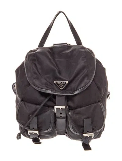 Pre-owned Prada Tessuto Nylon Backpack Small In Black