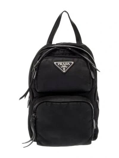 Pre-owned Prada Tessuto Nylon Backpack Small In Black