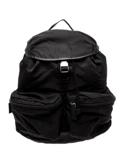 Pre-owned Prada Tessuto Nylon Backpack Vintage In Black