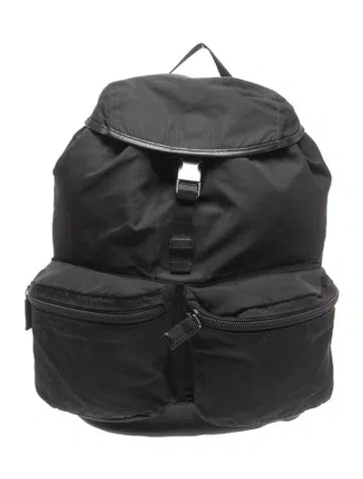 Pre-owned Prada Tessuto Nylon Backpack Vintage In Black