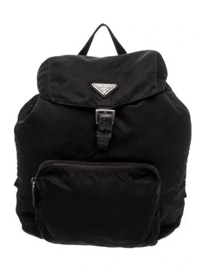 Pre-owned Prada Tessuto Nylon Backpack Vintage In Black