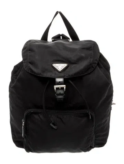 Pre-owned Prada Tessuto Nylon Backpack Vintage In Black