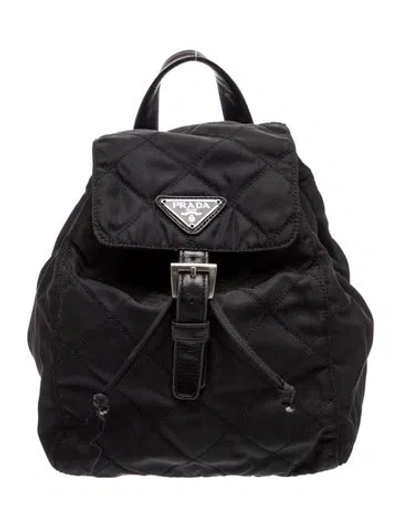 Pre-owned Prada Tessuto Nylon Backpack Vintage In Black