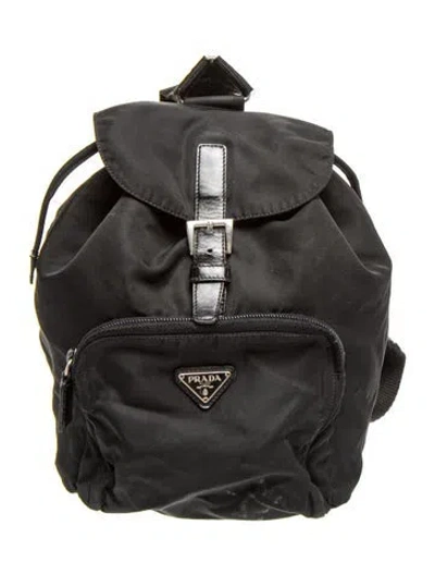 Pre-owned Prada Tessuto Nylon Backpack Vintage In Black