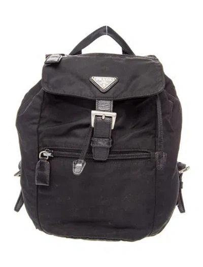 Pre-owned Prada Tessuto Nylon Backpack Vintage In Black