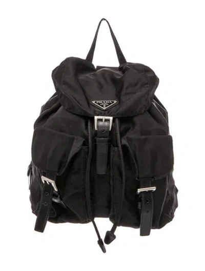 Pre-owned Prada Tessuto Nylon Backpack Vintage In Black