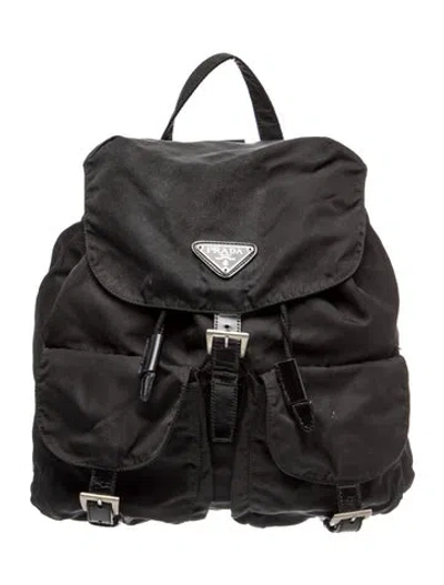 Pre-owned Prada Tessuto Nylon Backpack Vintage In Black