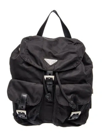 Pre-owned Prada Tessuto Nylon Backpack Vintage In Black