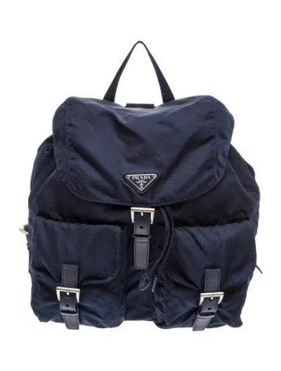 Pre-owned Prada Tessuto Nylon Backpack Vintage In Blue