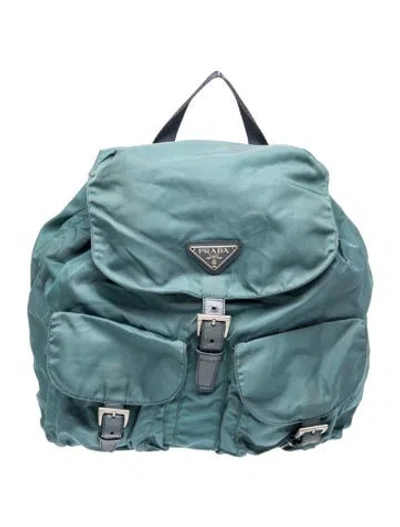 Pre-owned Prada Tessuto Nylon Backpack Vintage In Blue