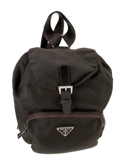 Pre-owned Prada Tessuto Nylon Backpack Vintage In Green