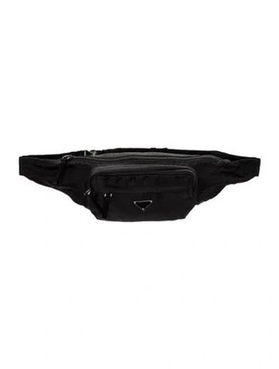 Pre-owned Prada Tessuto Nylon Belt Bag In Black