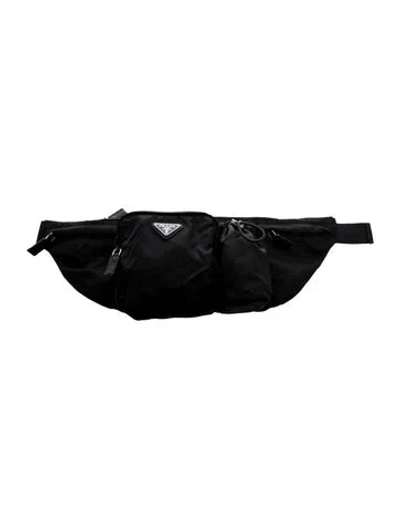 Pre-owned Prada Tessuto Nylon Belt Bag In Black