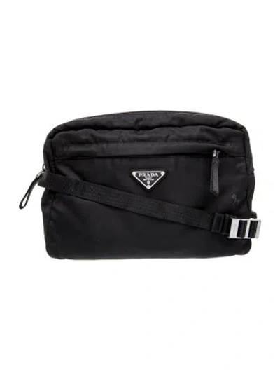 Pre-owned Prada Tessuto Nylon Belt Bag In Black