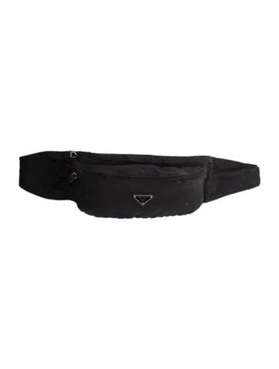 Pre-owned Prada Tessuto Nylon Belt Bag In Black