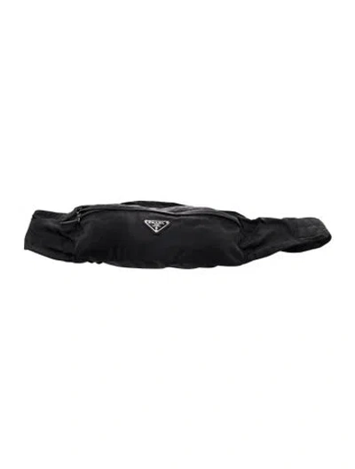 Pre-owned Prada Tessuto Nylon Belt Bag In Black