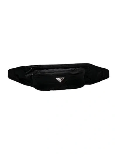Pre-owned Prada Tessuto Nylon Belt Bag In Black