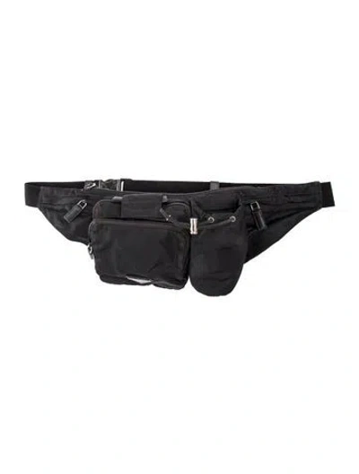 Pre-owned Prada Tessuto Nylon Belt Bag In Black