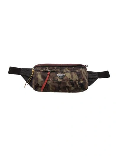 Pre-owned Prada Tessuto Nylon Belt Bag In Black